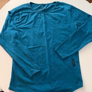 Men’s Alphalete Long Sleeve T Shirt, XL, Performance Fit T Shirt, Blue